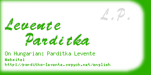 levente parditka business card